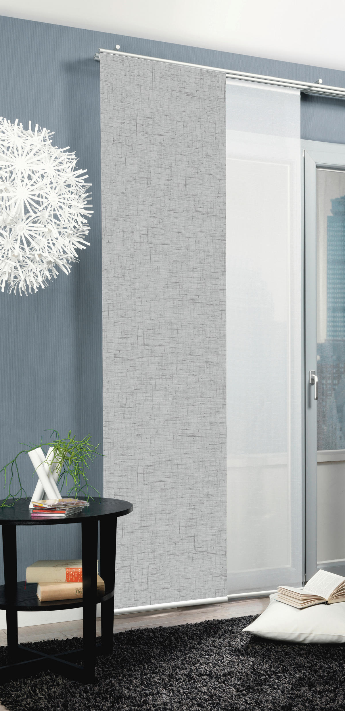 FLÄCHENVORHANG   blickdicht   60/245 cm  - Silberfarben, ROMANTIK / LANDHAUS, Textil (60/245cm)