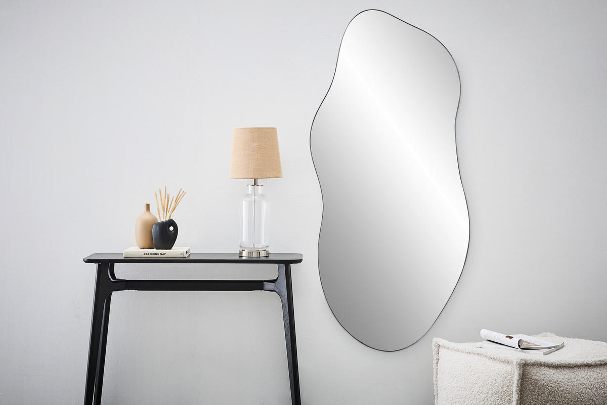 WANDSPIEGEL 72/156/2,5 cm    in wellenförmig  - Schwarz, Trend, Glas/Holzwerkstoff (72/156/2,5cm) - Landscape