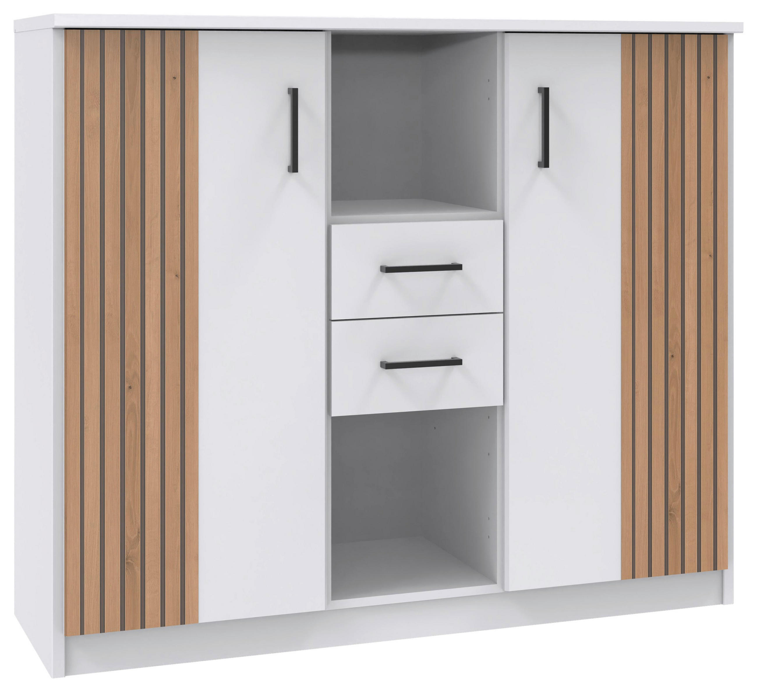 SIDEBOARD  in 122/105/40 cm  - Schwarz/Weiß, Design, Holzwerkstoff/Kunststoff (122/105/40cm) - Boxxx
