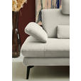 ECKSOFA  in Chenille, Flachgewebe Naturfarben Rücken echt  284/180 cm  - Schwarz/Naturfarben, Design, Textil/Metall (284/180cm) - Dieter Knoll