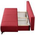 SCHLAFSOFA Flachgewebe Rot  - Rot/Hellgrau, MODERN, Textil/Metall (197/88/89cm) - Novel