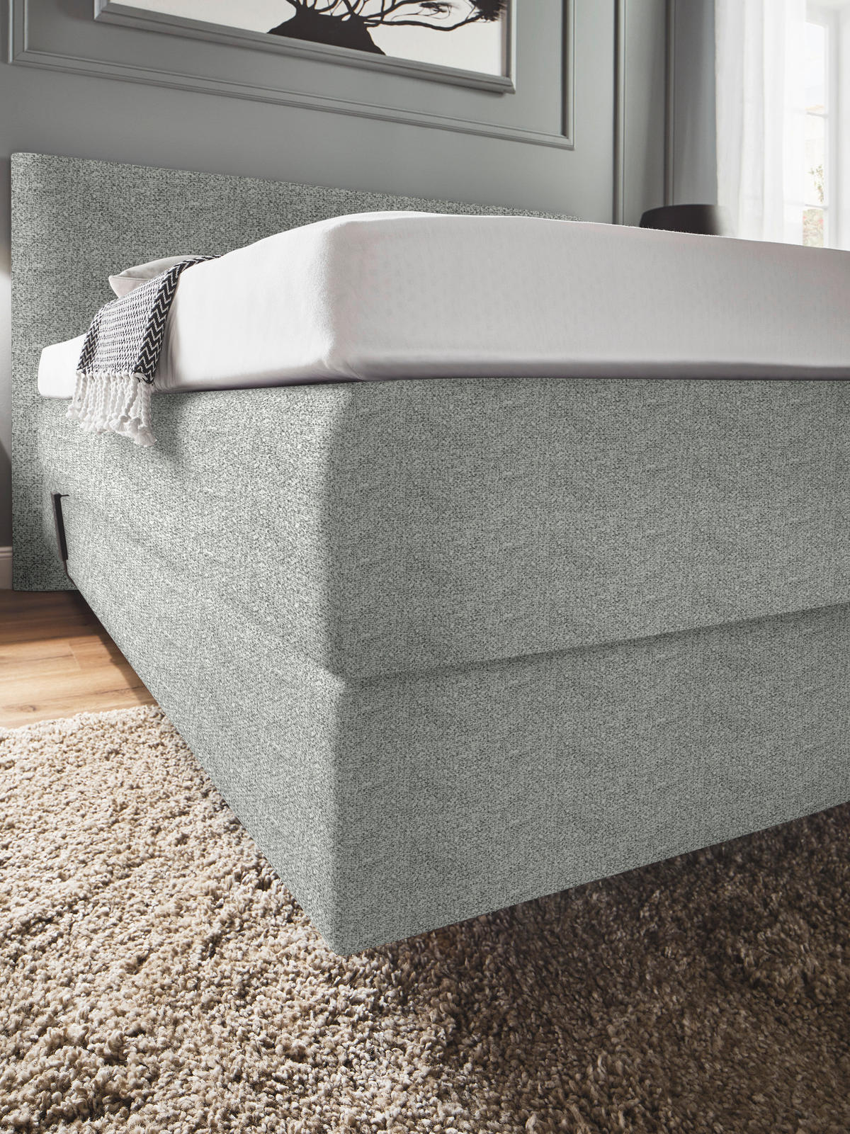 BOXSPRINGBETT 180/200 cm  in Naturfarben  - Naturfarben, Konventionell, Holz/Textil (180/200cm) - Dieter Knoll