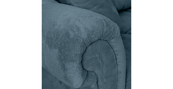 ECKSOFA  in Plüsch Petrol  288/190 cm  - Dunkelbraun/Petrol, KONVENTIONELL, Holz/Textil (288/190cm) - Carryhome