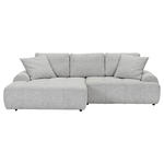 Ecksofa mit Funktion Greige Flachgewebe Zierkissen, Rückenkissen, Bettkasten, Schlaffunktion, Rücken echt, Liegefläche im Originalstoff  - Greige/Schwarz, KONVENTIONELL, Kunststoff/Textil (190/277cm) - Carryhome