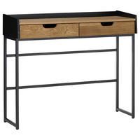 KONSOLENTISCH Holz, Holzwerkstoff 100/35/84 cm   - Eichefarben/Schwarz, Natur, Holz/Holzwerkstoff (100/35/84cm)