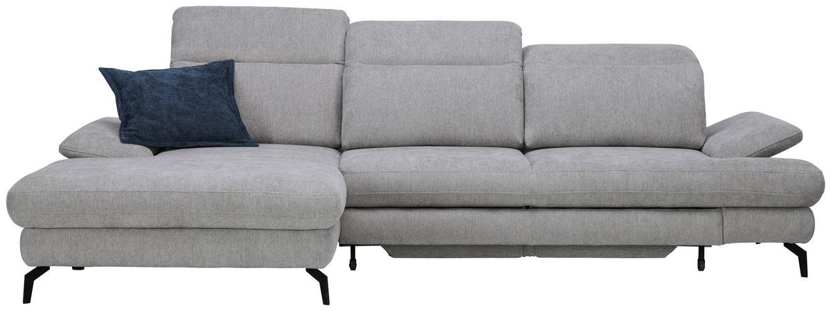 HÖRNSOFFA i velour ljusgrå  - ljusgrå/svart, Design, metall/textil (184/288cm) - Best Price