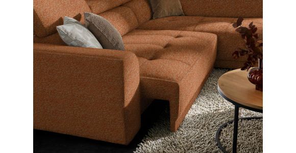 ECKSOFA in Struktur Rostfarben 284/205 cm - Rostfarben/Schwarz, Design, Kunststoff/Textil (284/205cm) - Xora