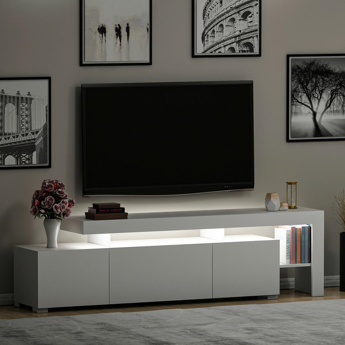 TV-ELEMENT - Weiss, Modern, Holzwerkstoff (192/53/37cm) - MID.YOU