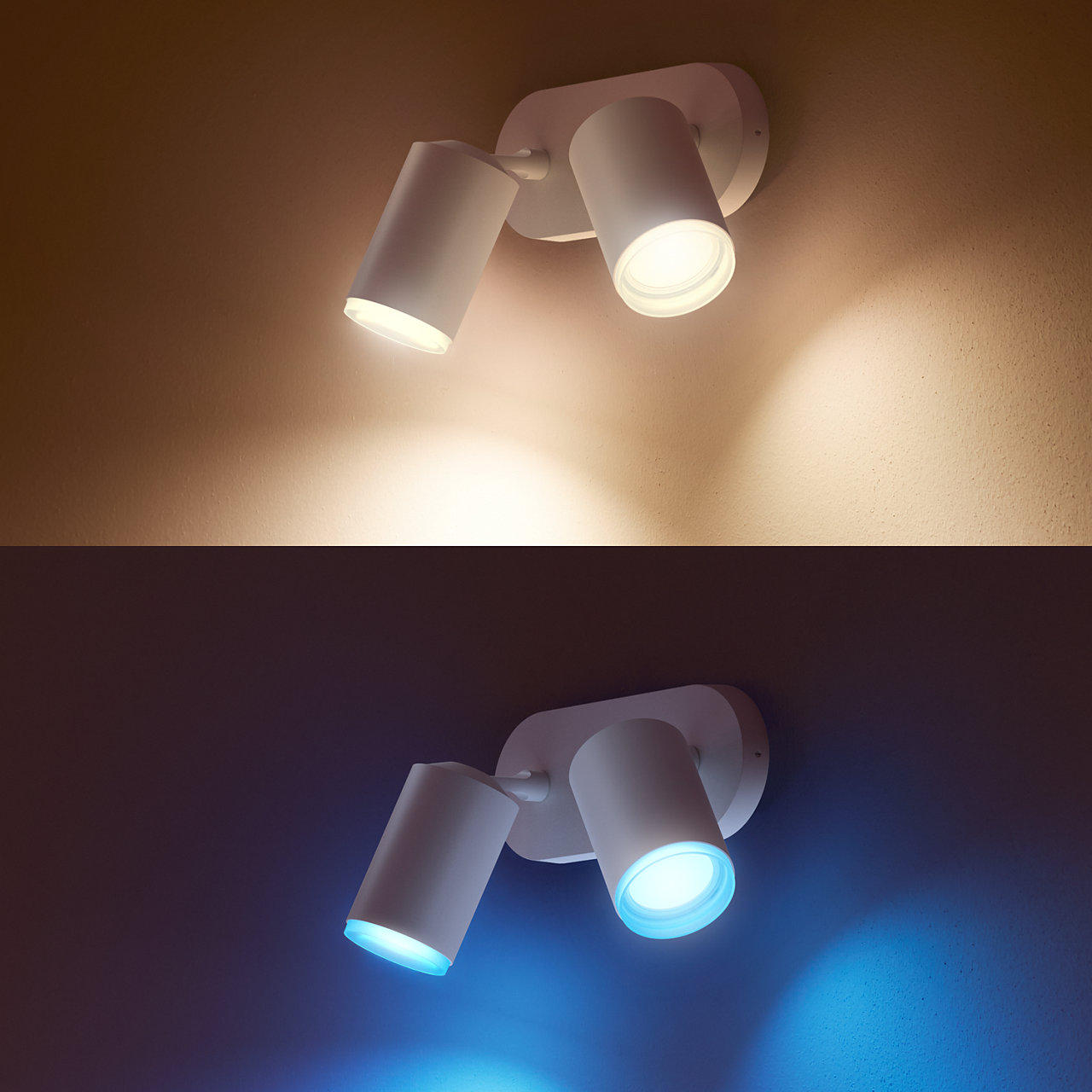LED-STRAHLER White Color Fugato   - Weiß, Basics, Metall (8/19,5/15,3cm) - Philips HUE