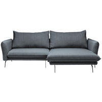 ECKSOFA Graphitfarben Bouclé  - Schwarz/Graphitfarben, Design, Textil/Metall (277/182cm) - Stylife