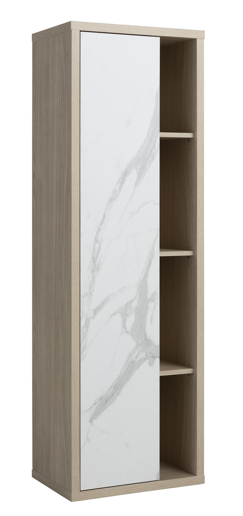 VISOKA OMARA 52/160/35 cm - barve hrasta/bela, Moderno, leseni material (52/160/35cm) - Xora