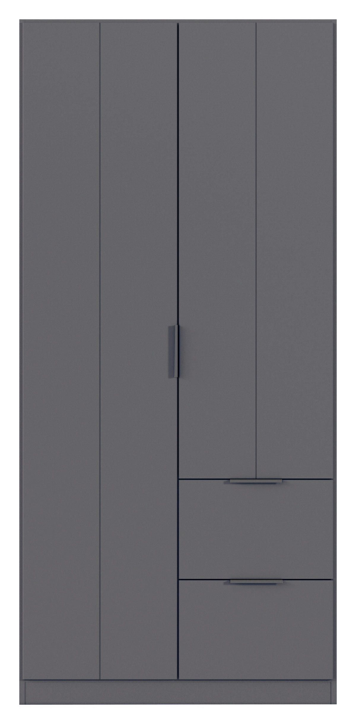 GARDEROB MED GÅNGJÄRN 91/197/54 cm 2-dörrar - grå, Modern, metall/trämaterial (91/197/54cm) - Rauch Möbel