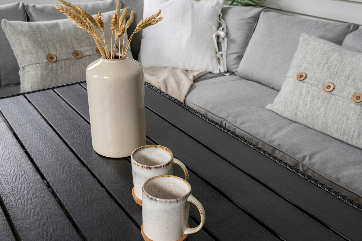DINING-LOUNGESET  - Schwarz, KONVENTIONELL, Kunststoff (173/227cm) - Gardenson