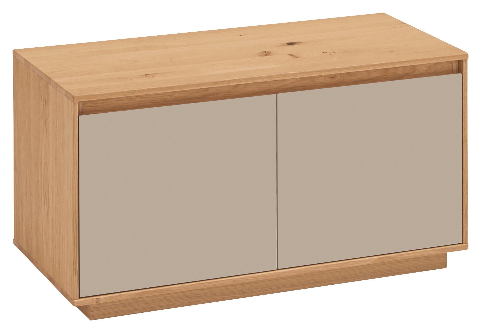 GARDEROBENBANK Eiche teilmassiv Eichefarben, Sandfarben - Sandfarben/Eichefarben, Design, Holz (86/45/40cm)