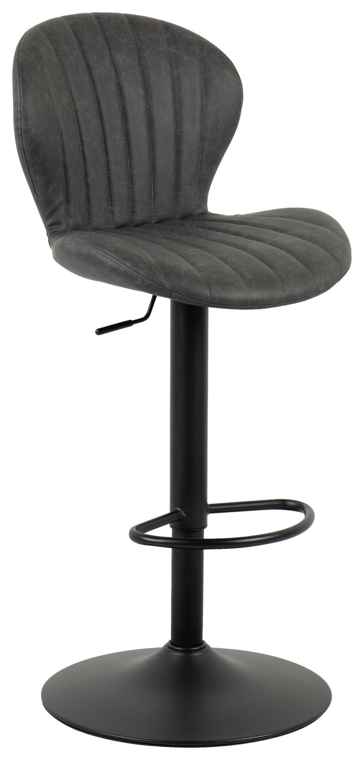 BARHOCKER Metall, Textil Dunkelgrau  - Dunkelgrau/Schwarz, Modern, Textil/Metall (45,5/95-116/50,5cm) - MID.YOU