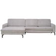 ECKSOFA Grau Cord Rücken echt  - Schwarz/Grau, Design, Textil/Metall (178/302cm) - Carryhome