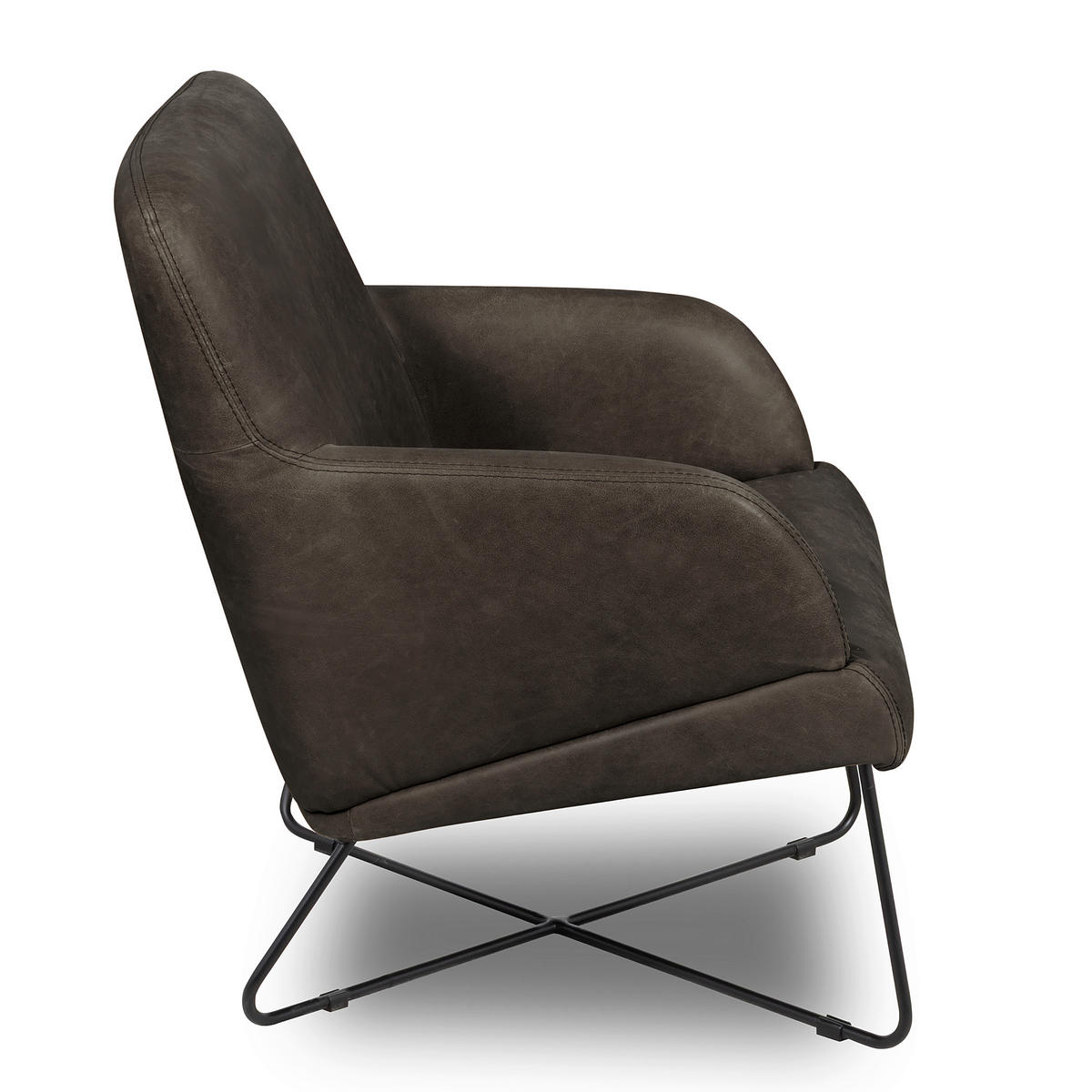 SESSELSET Echtleder Fango, Cognac  - Fango/Cognac, Design, Leder/Metall (67/87/74cm) - Livetastic