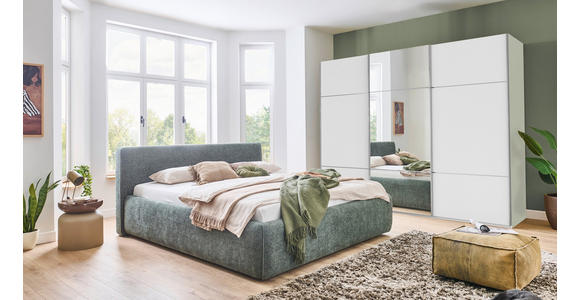 SCHWEBETÜRENSCHRANK  in Weiß  - Chromfarben/Weiß, KONVENTIONELL, Glas/Holzwerkstoff (271/223/68cm) - Novel