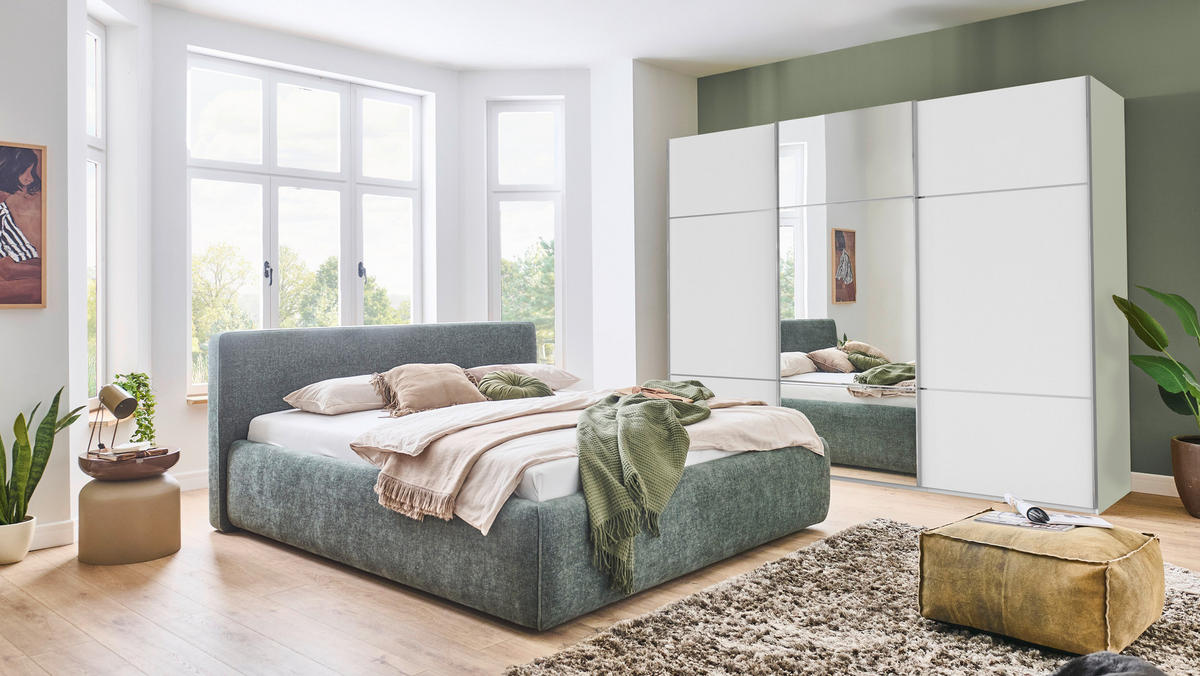 SCHWEBETÜRENSCHRANK 271/223/68 cm 3-türig Weiß  - Chromfarben/Weiß, KONVENTIONELL, Glas/Holzwerkstoff (271/223/68cm) - Novel