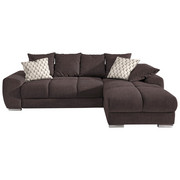 SEDEŽNA GARNITURA rjava tekstil - krom/rjava, Design, umetna masa/tekstil (267/181cm) - HOM`IN