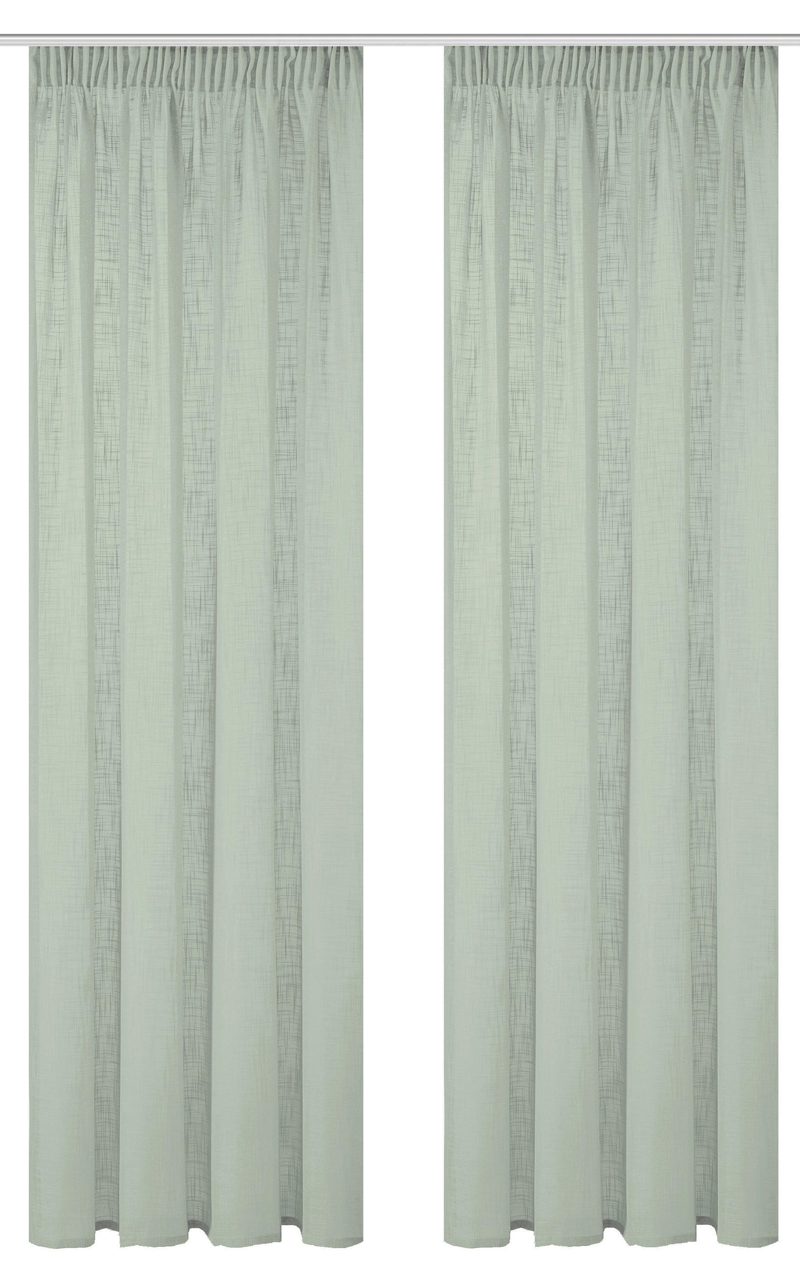 FERTIGVORHANG  halbtransparent   140/225 cm 2 Stück  - Salbeigrün, Basics, Textil (140/225cm)