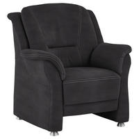 SESSEL in Mikrofaser Anthrazit  - Anthrazit/Beige, Konventionell, Textil/Metall (90/100/92cm) - Beldomo Comfort