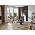 RELAXSESSEL in Leder Dunkelgrau  - Edelstahlfarben/Dunkelgrau, Design, Leder/Metall (78/112/85cm) - Cantus