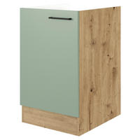 SPÜLENUNTERSCHRANK 50/82/57 cm  in Grün, Eiche Artisan  - Schwarz/Eiche Artisan, KONVENTIONELL, Holzwerkstoff/Metall (50/82/57cm) - FlexWell