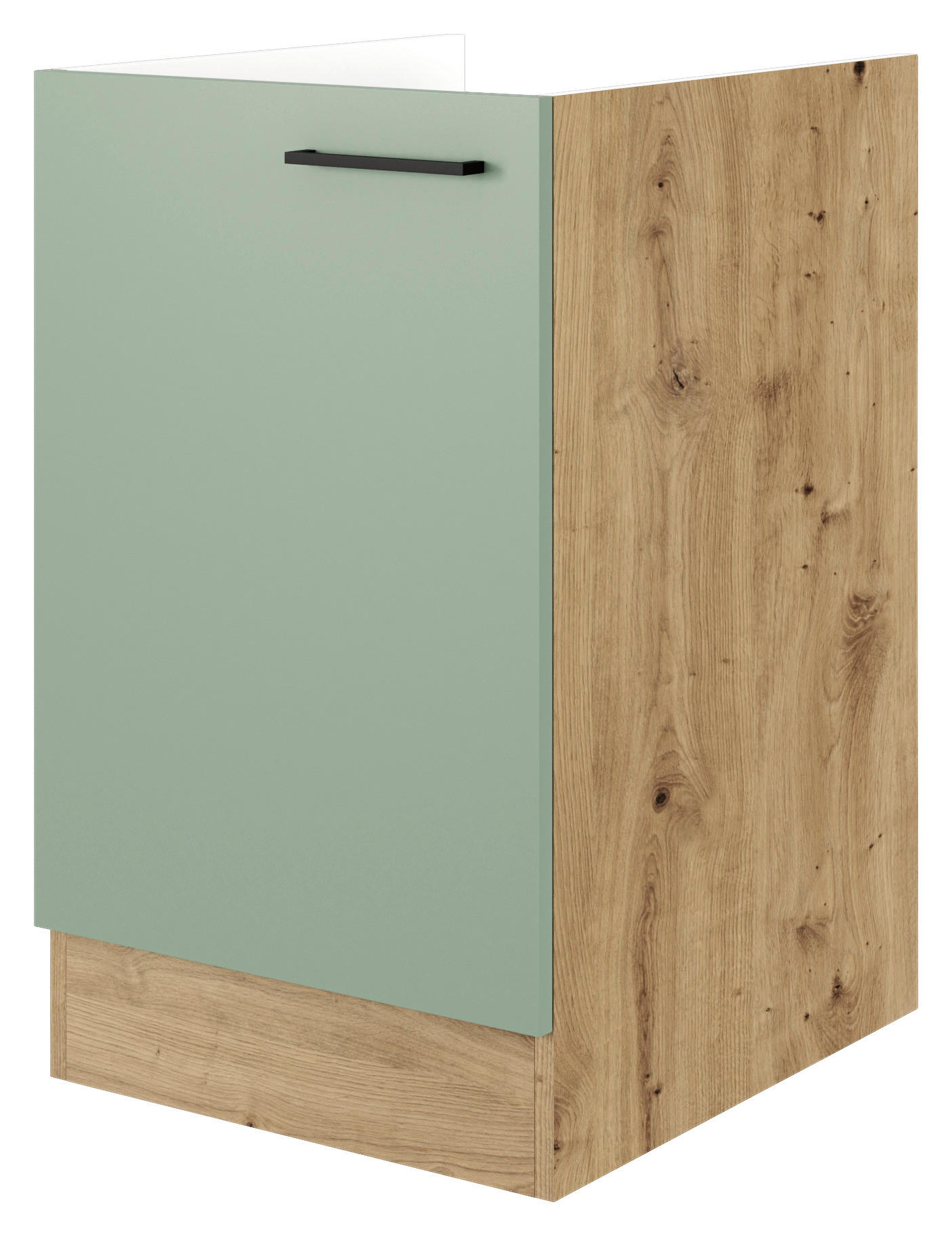 FlexWell Spülenunterschrank Eiche Artisan, Schilfgrün 50x82x57 cm