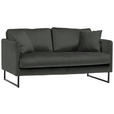 2-SITZER-SOFA in Samt Dunkelgrau  - Dunkelgrau/Schwarz, Design, Textil/Metall (150/78/84cm) - Carryhome