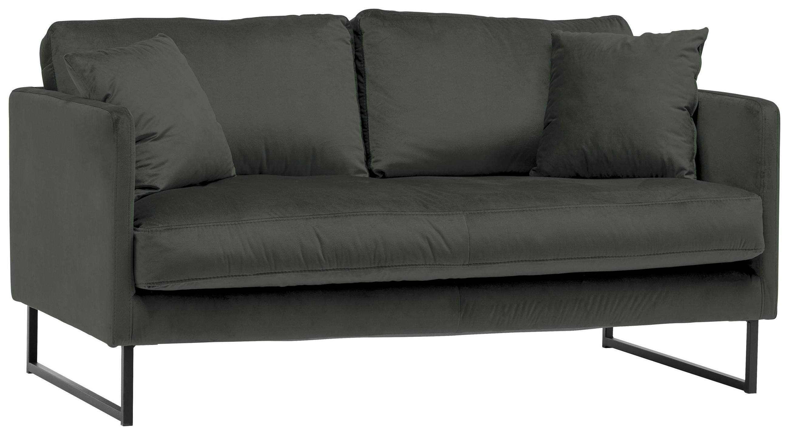 Thumbnail - Carryhome 2-Sitzer-Sofa, Dunkelgrau, Textil, Füllung: Silikon,Silikon, 150x78x84 cm, Made in EU, Typenauswahl, Stoffausw...