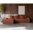 ECKSOFA  in Cord Bronzefarben  182/302 cm  - Schwarz/Bronzefarben, MODERN, Kunststoff/Textil (182/302cm) - Carryhome