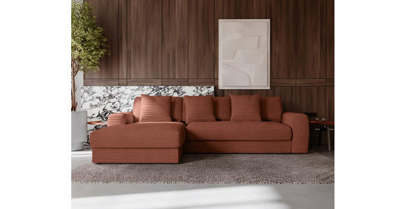 ECKSOFA in Cord Bronzefarben 182/302 cm - Schwarz/Bronzefarben, MODERN, Kunststoff/Textil (182/302cm) - Carryhome