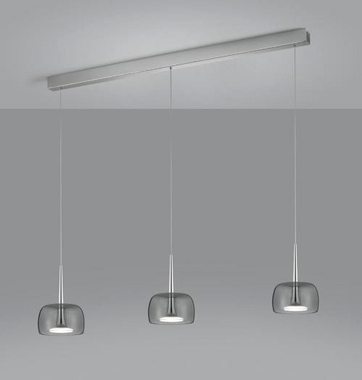 LED-HÄNGELEUCHTE Flute 110/4/200 cm   - Chromfarben, Design, Metall (110/4/200cm) - Helestra