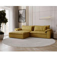 ECKSOFA  in Webstoff Currygelb  198/306 cm  - Currygelb/Schwarz, MODERN, Kunststoff/Textil (198/306cm) - Carryhome