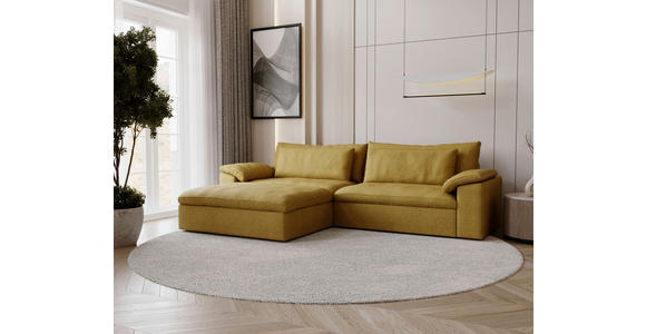 ECKSOFA  in Webstoff Currygelb  198/306 cm  - Currygelb/Schwarz, MODERN, Kunststoff/Textil (198/306cm) - Carryhome