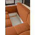 ECKSOFA Rostfarben Flachgewebe  - Rostfarben/Schwarz, KONVENTIONELL, Kunststoff/Textil (256/157cm) - Carryhome