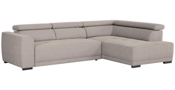 ECKSOFA Taupe Struktur - Taupe/Schwarz, Design, Kunststoff/Textil (284/205cm) - Xora