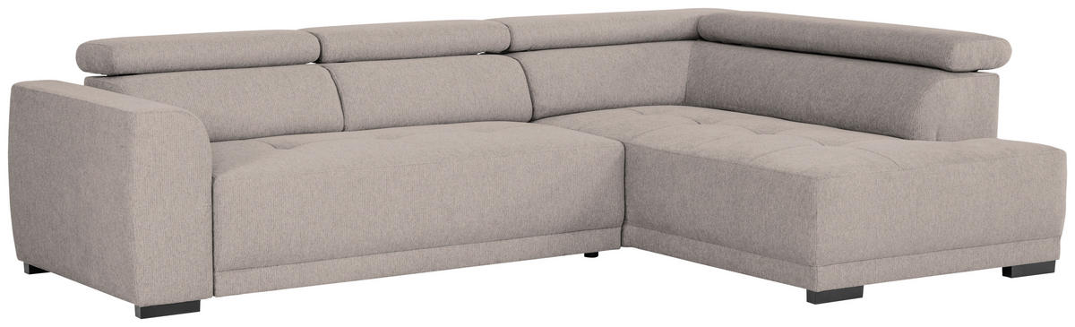 ECKSOFA in Struktur Taupe  - Taupe/Schwarz, Design, Kunststoff/Textil (284/205cm) - MID.YOU