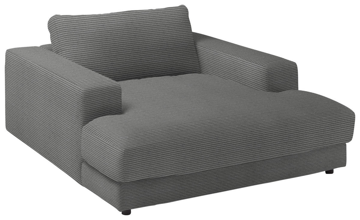 XXL-SESSEL Feincord Grau  - Schwarz/Grau, Design, Kunststoff/Textil (150/86/170cm) - Lomoco