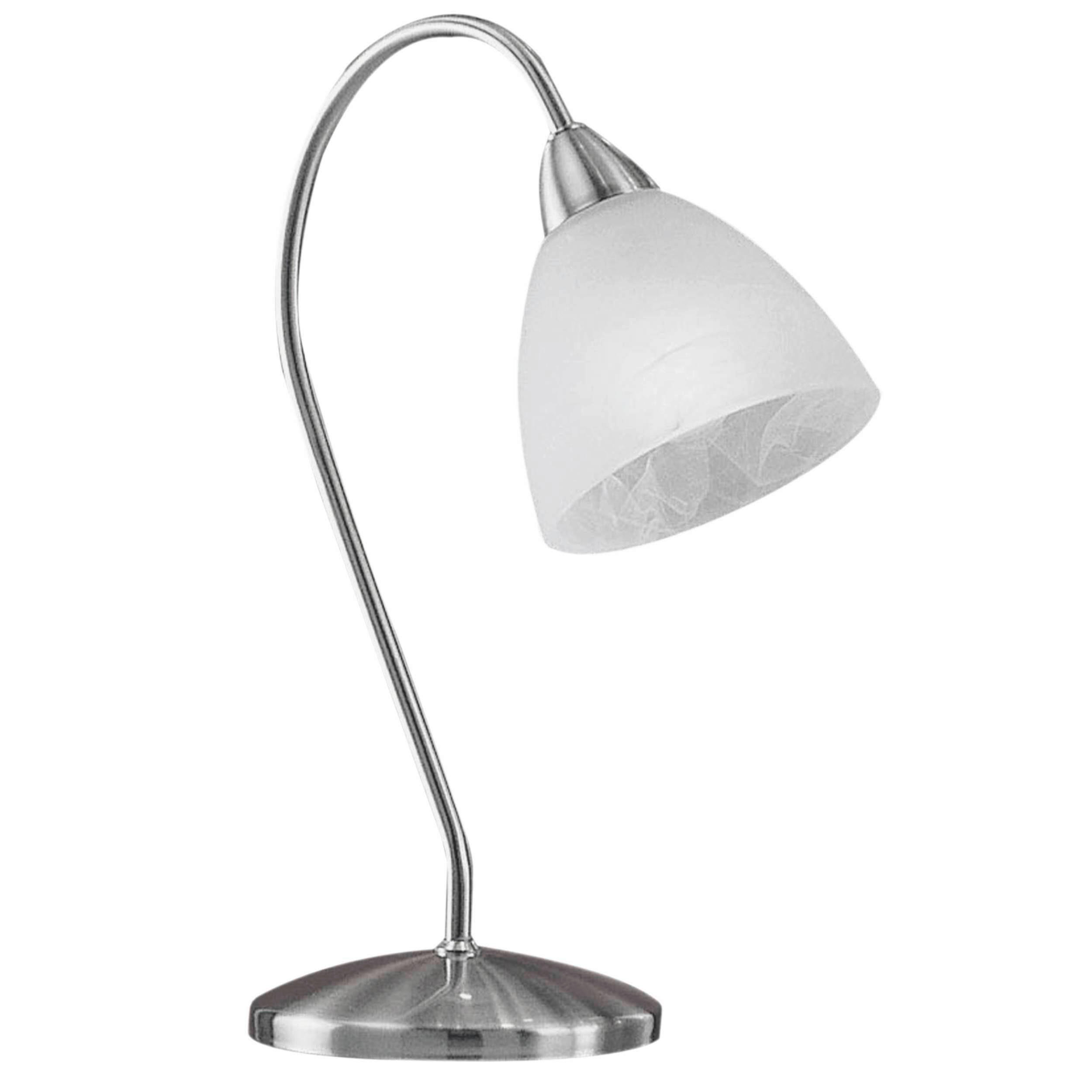 TISCHLEUCHTE - Alabasterfarben/Nickelfarben, Konventionell, Glas/Metall (25/35cm) - Eglo