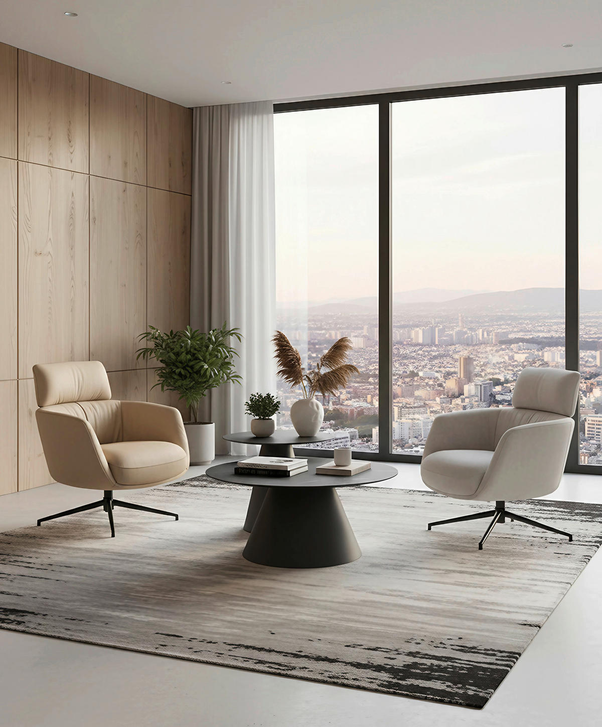 BEISTELLTISCH 50/50/50 cm Anthrazit, Schwarz rund  - Anthrazit/Schwarz, Design, Glas/Keramik (50/50/50cm) - Dieter Knoll