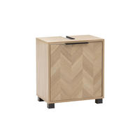 WASCHBECKENUNTERSCHRANK 50,3/56/33 cm  - Eichefarben/Schwarz, Natur, Holzwerkstoff/Metall (50,3/56/33cm) - Stylife