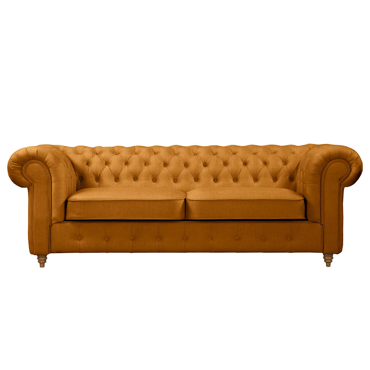 SCHLAFSOFA Mikrofaser Bernsteinfarben  - Bernsteinfarben/Braun, Design, Holz/Textil (218/74/91cm) - P & B