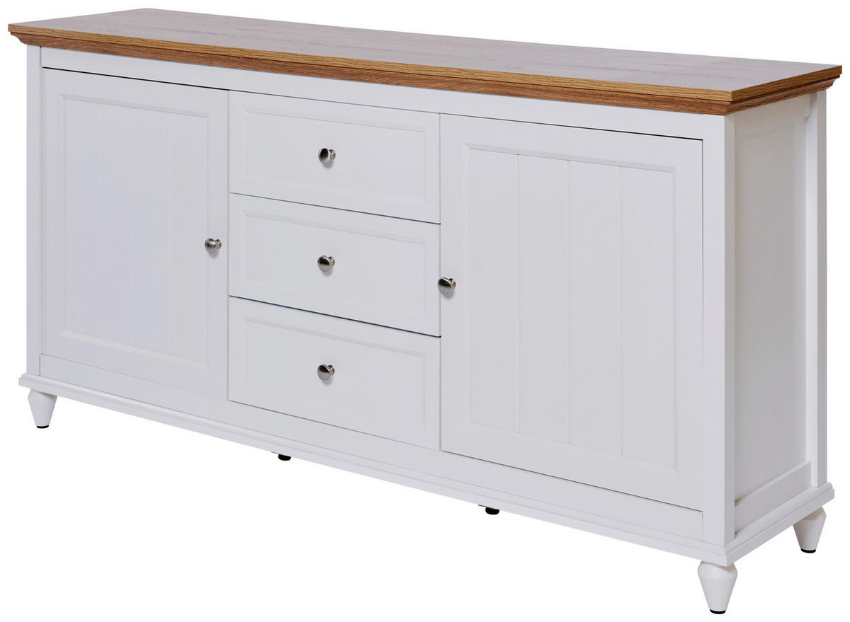 SIDEBOARD Cottage  in 150/80,5/40 cm  - Eichefarben/Alufarben, KONVENTIONELL, Holzwerkstoff/Metall (150/80,5/40cm)