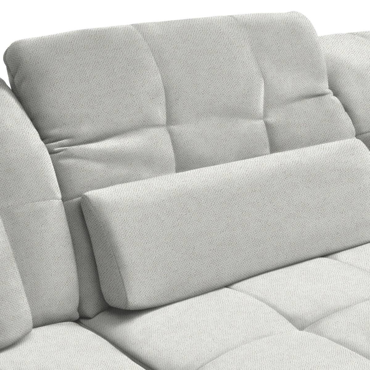 ECKSOFA  in Flachgewebe Weiß  204/341 cm  - Schwarz/Weiß, Design, Textil/Metall (204/341cm) - Xora