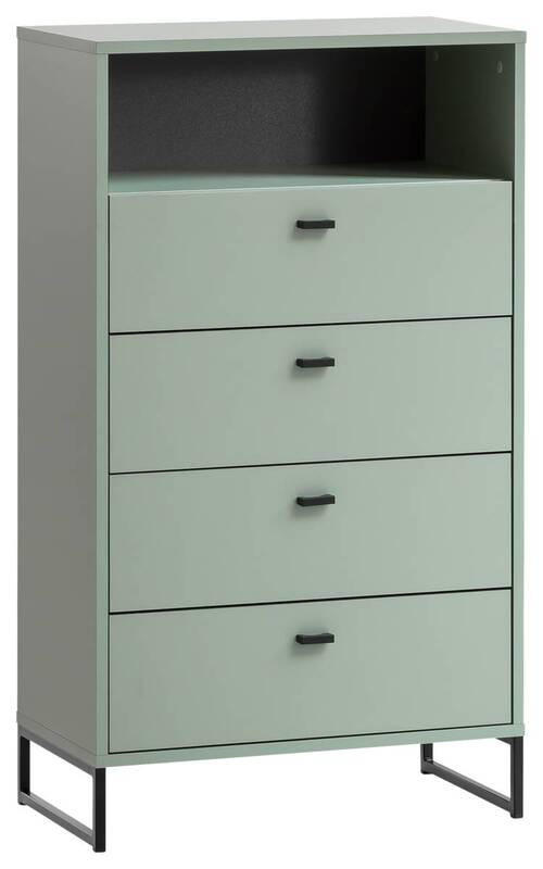 HIGHBOARD in 60,2/103,9/33,5 cm - Schwarz/Grün, LIFESTYLE, Holzwerkstoff/Metall (60,2/103,9/33,5cm) - MID.YOU
