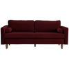 SCHLAFSOFA Cord Bordeaux  - Bordeaux/Buchefarben, MODERN, Holz/Textil (208/78/96cm) - Livetastic