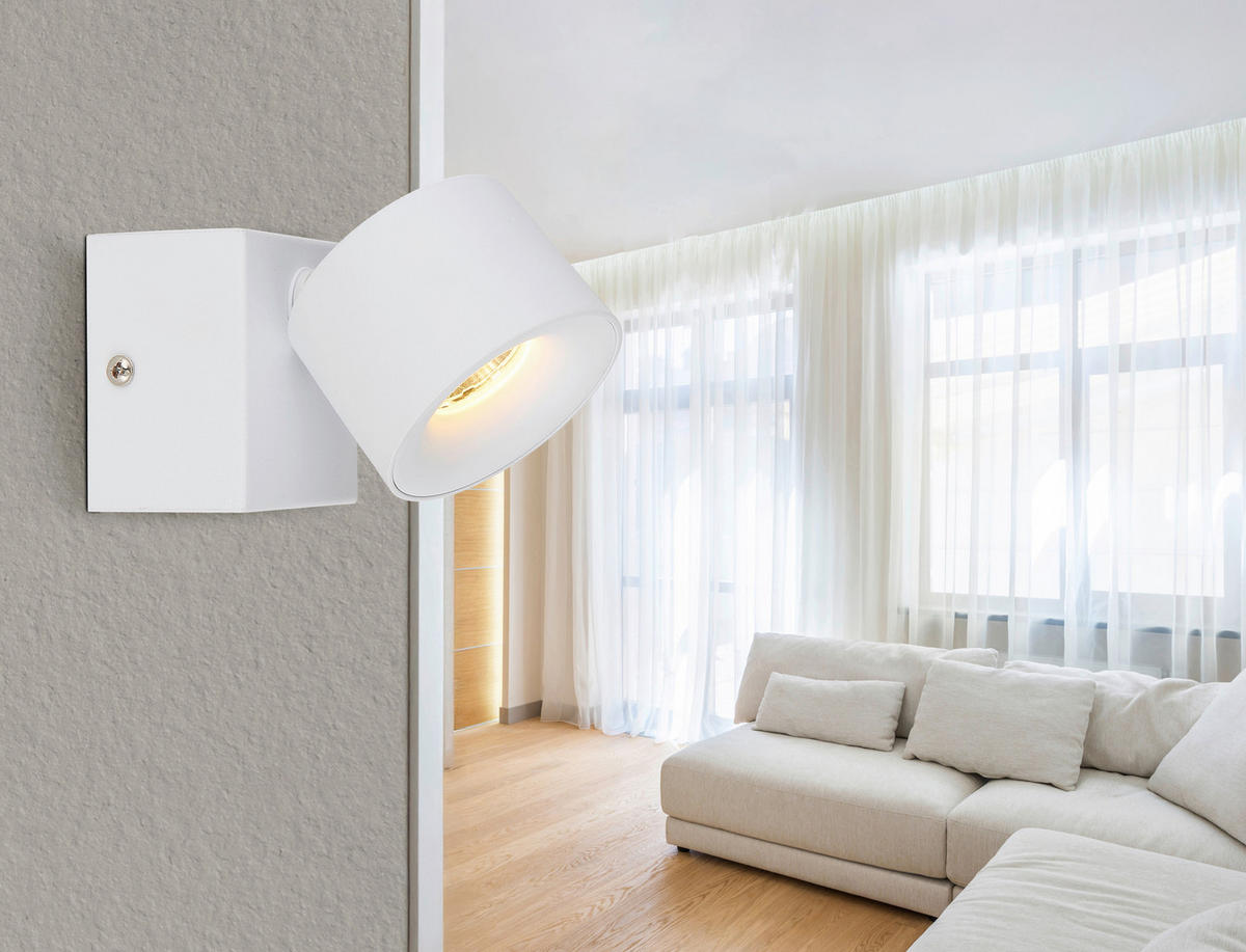 LED-STRAHLER 7.2/9.5 cm   - Transparent/Weiß, Basics, Kunststoff/Metall (7.2/9.5cm) - Globo