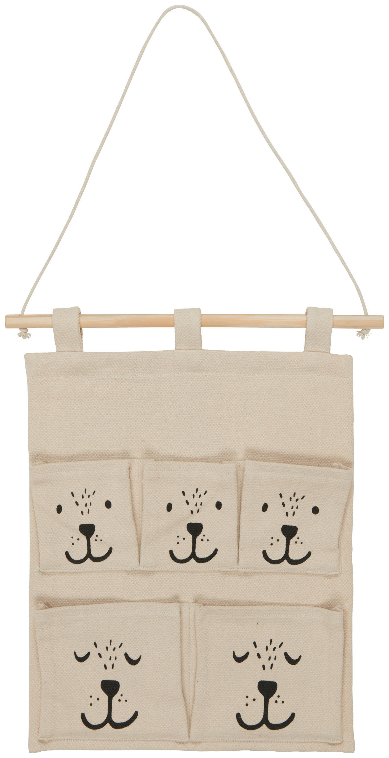 HÄNGEORGANIZER  - Naturfarben, Basics, Holz/Textil (37/43cm) - Patinio